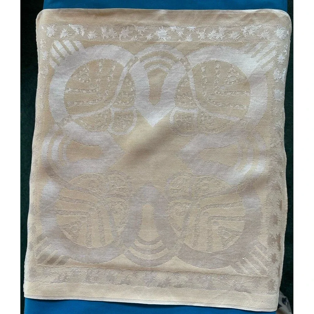 Vintage Set of 8 Peach Damask Linen Dinner Napkins Country 17